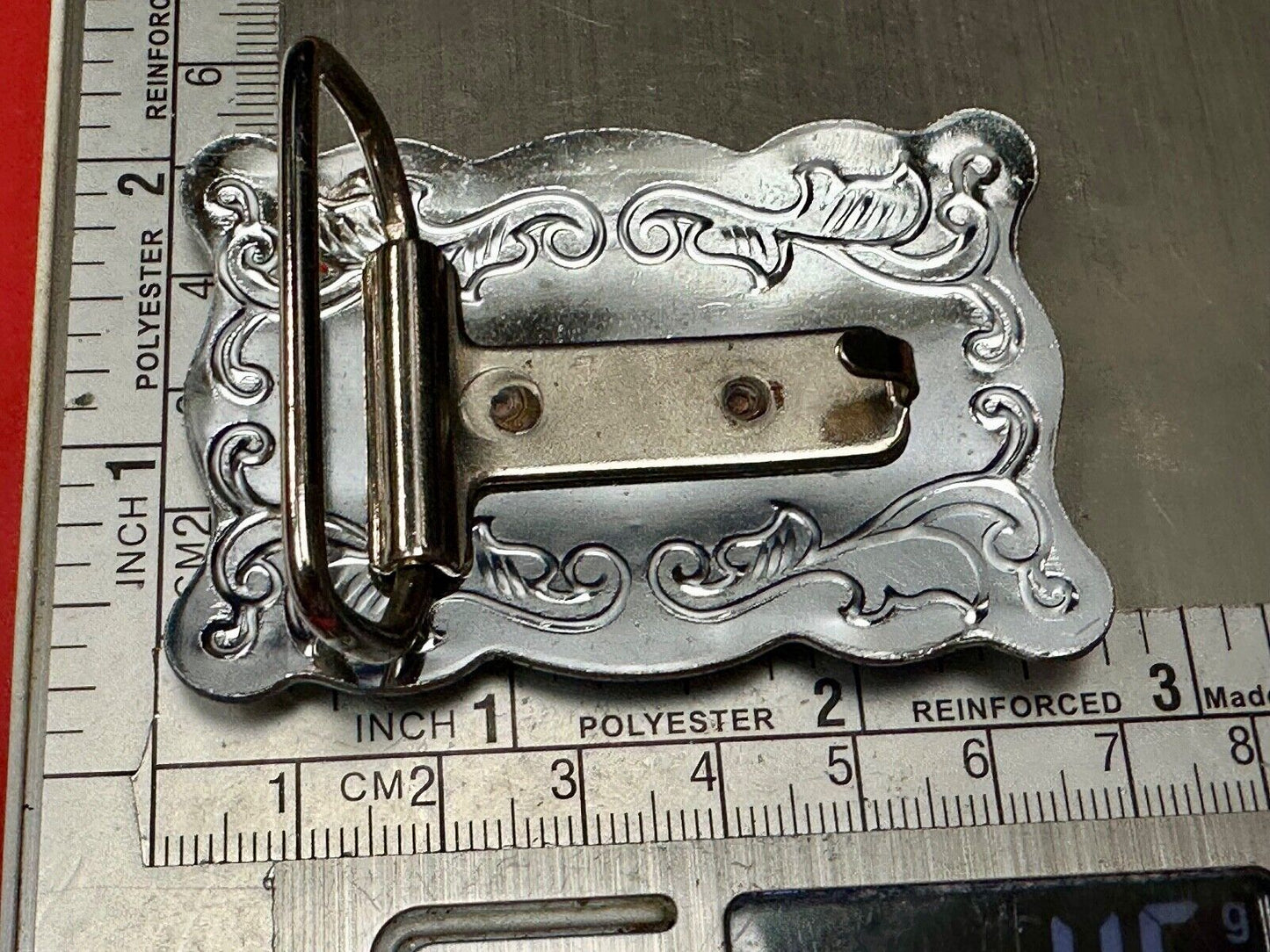 Vintage lucky horseshoe with head centerpiece on western two tone belt buckle