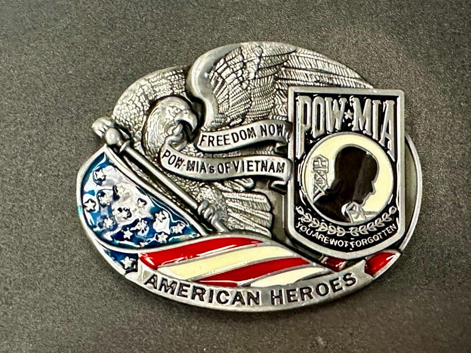Americas Heroes Freedom Now POW MIA Prisoners of war MIA in Vietnam Belt Buckle