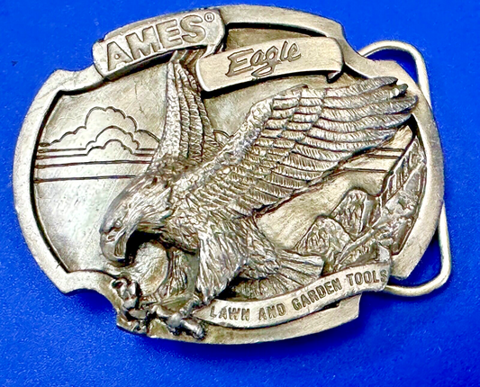 Ames Eagle Lawn and Garden Tools vintage 1987 Siskiyou belt buckle
