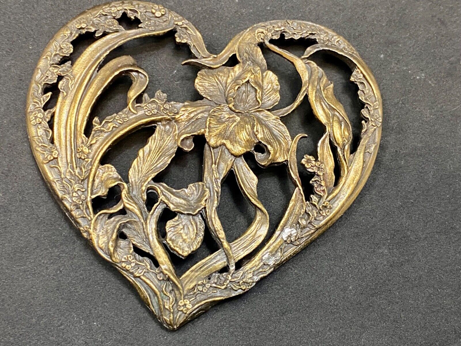1989 Rawcliffe Pewter Lillie Heart Shape Potpourri Lid Pc 2912