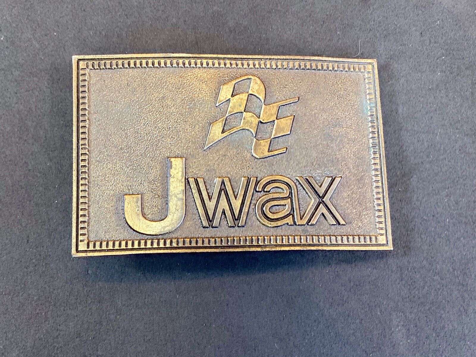 Vintage Jwax Belt Buckle By Lewis   Auto Wax Car Shine!    