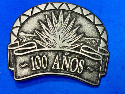 100 Anos  Mexican Tequila Liquor Brand Belt Buckle 100 Years Celebration 