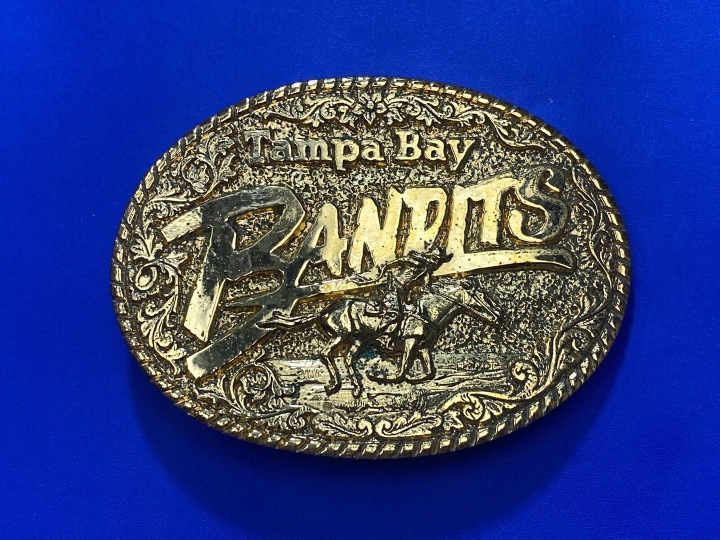 Vintage 1982 Sculptor Al Shelton Burt Reynolds Tampa Bay Bandits Belt Buckle
