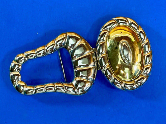 Two Piece - Gold Tone Belt Buckle By Damebelt