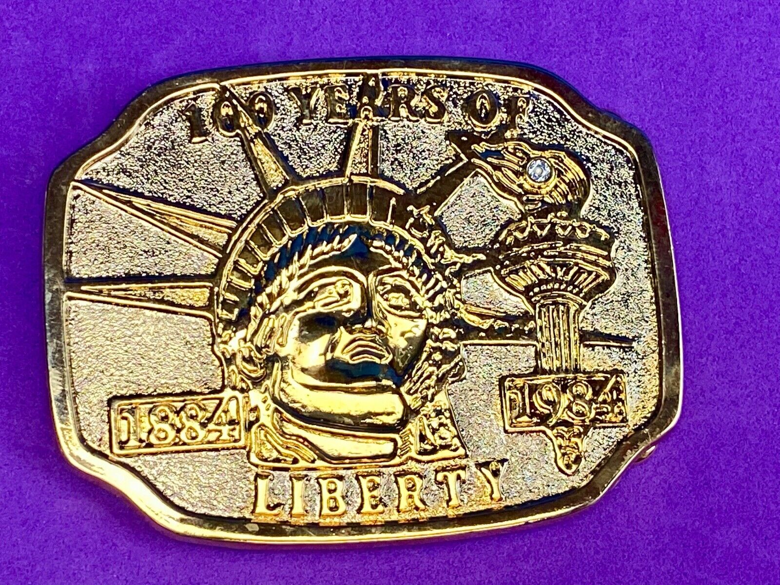 100 years of liberty - Lady Statue - God bless America belt buckle