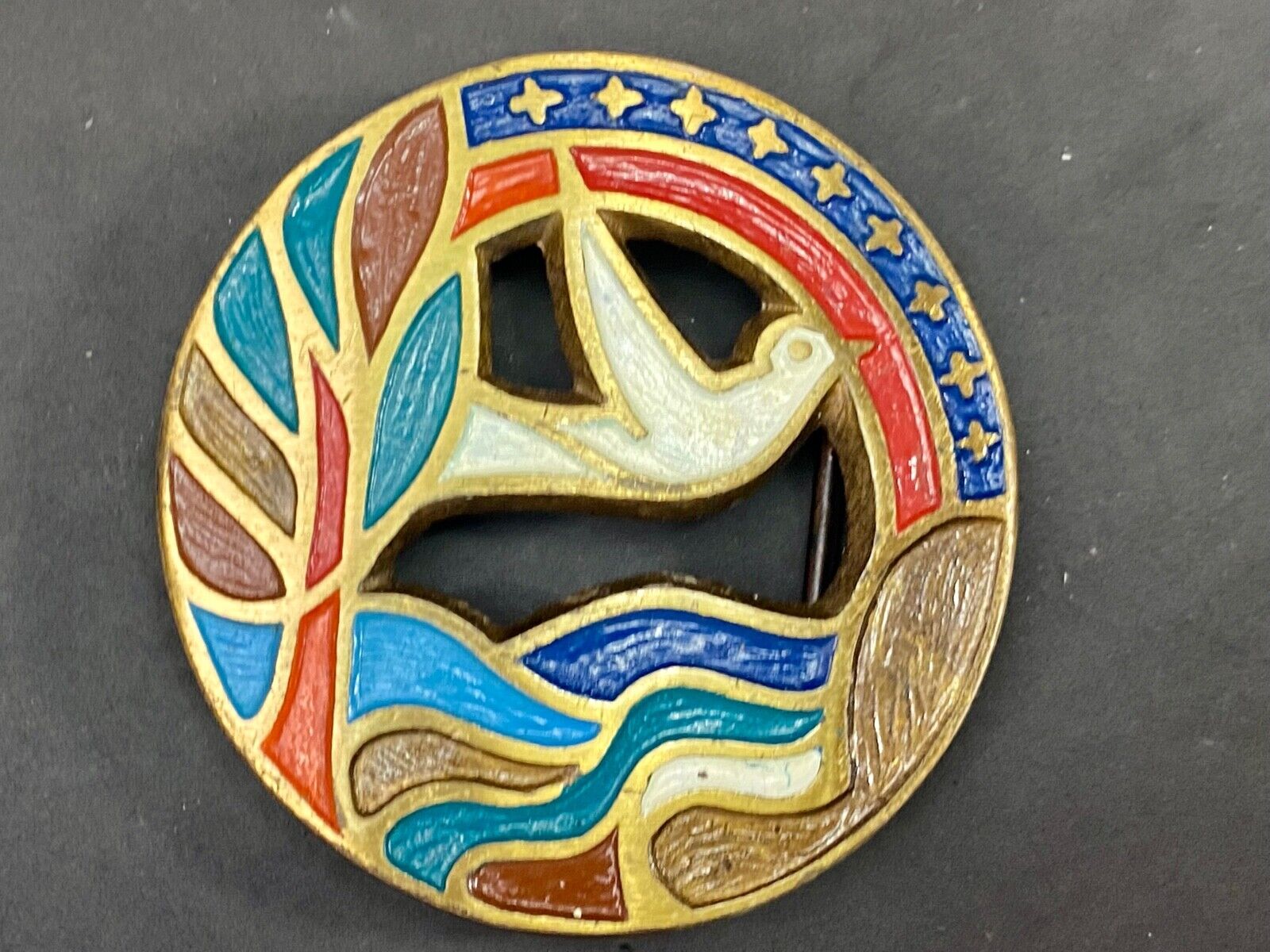 The Crown Of Creation Religious Christian Dove Vintage Belt Buckle