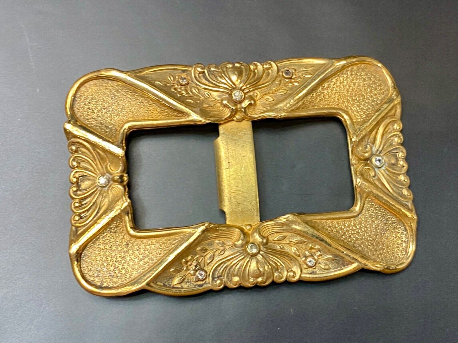 Antique Signed F.N. & Co Fishel Nessler Scarf Belt Slide buckle - AMAZING detail