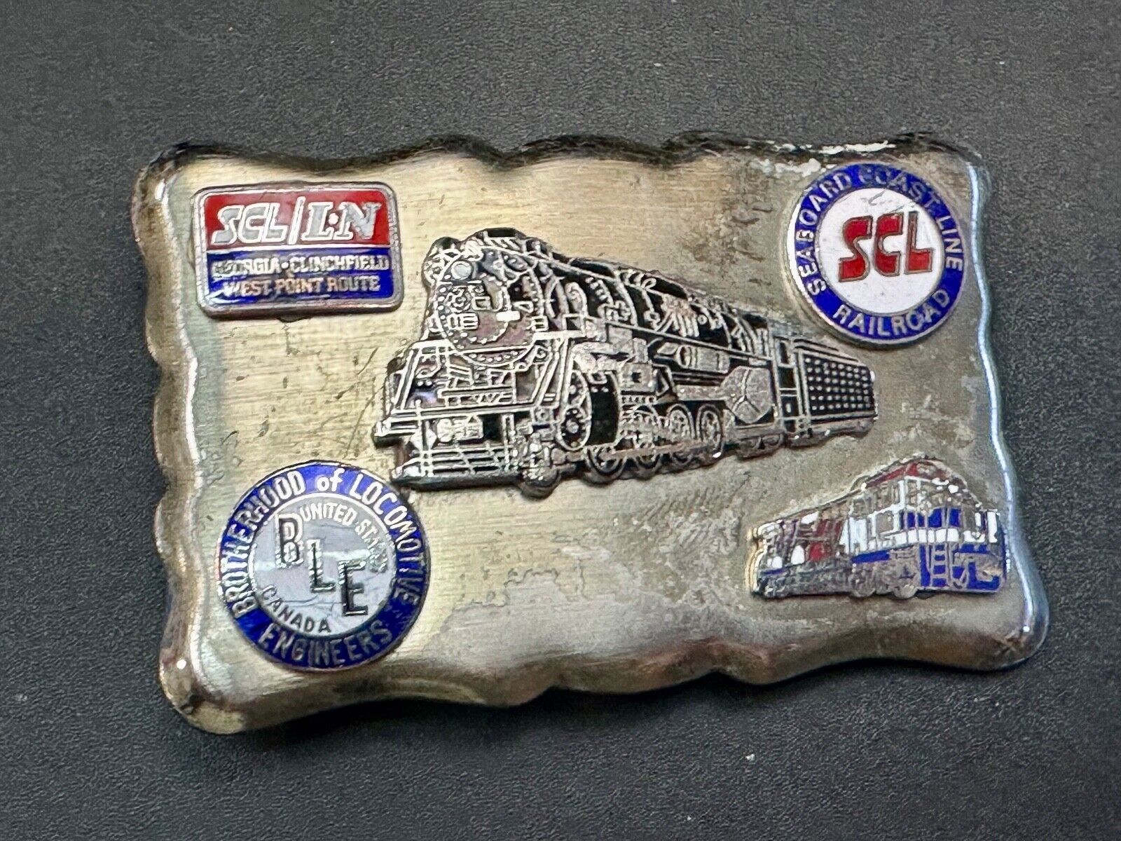 Train Collectors Multi Style Company silver tone belt buckle