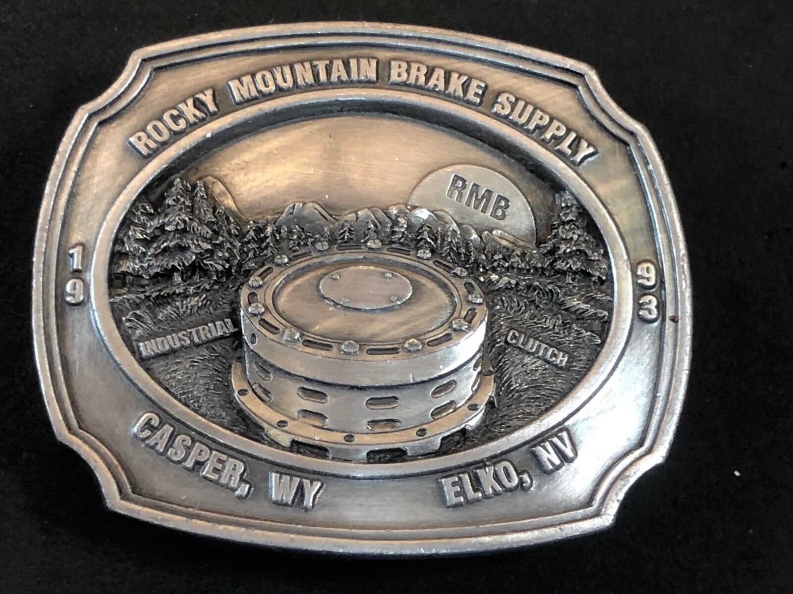 Vtg 1993, Rocky Mountain Brake Supply,  Casper WY, Elko NV, Siskiyou belt buckle