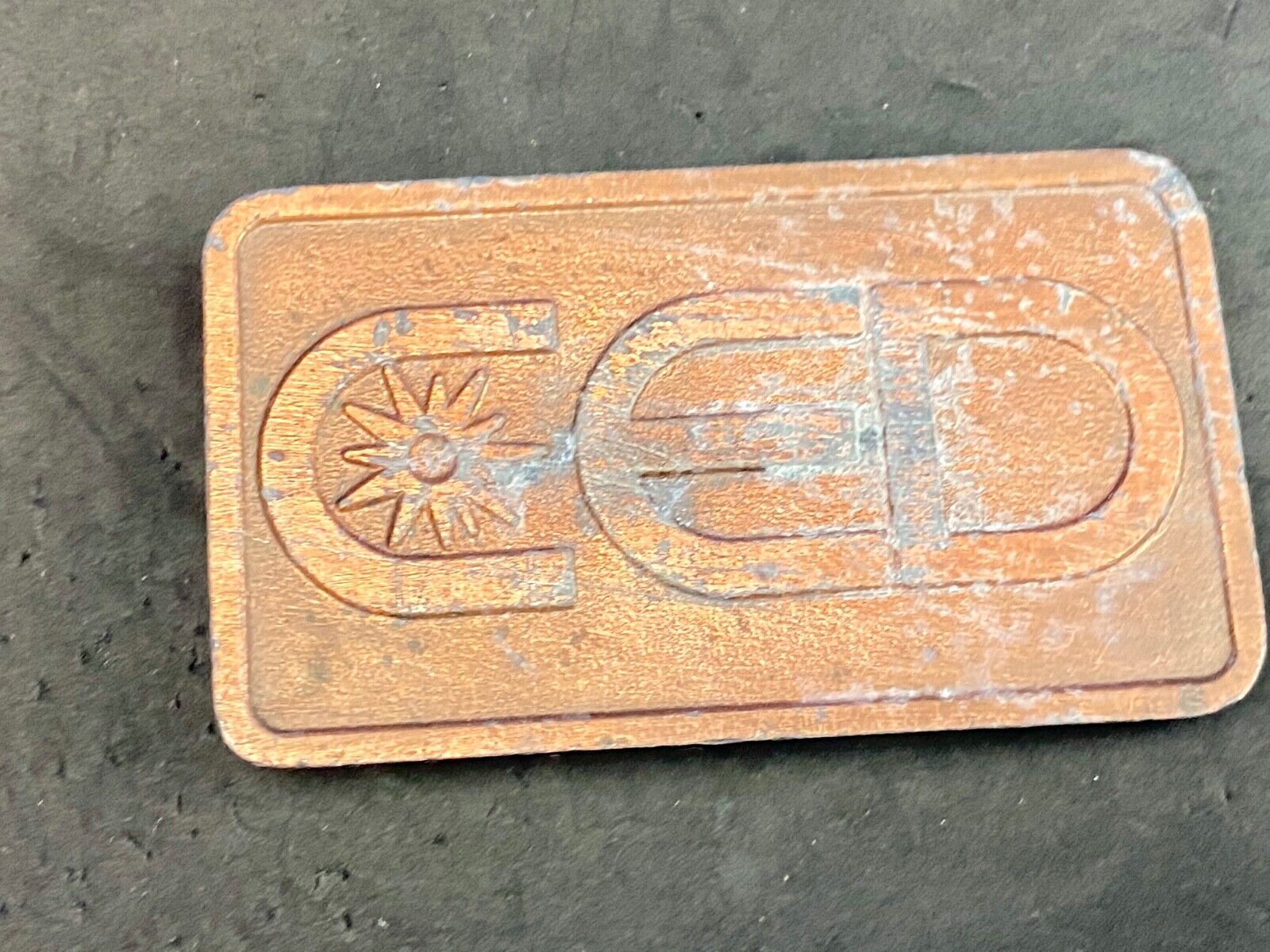 Vintage CED company promotional belt buckle 