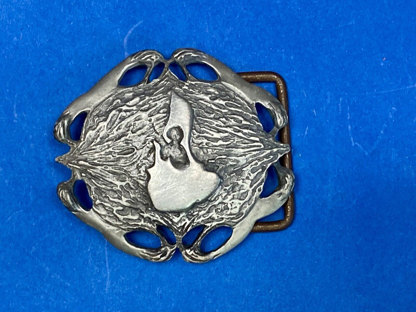 Abstract Duck, Birds Cowboys?   Unique Pewter Belt Buckle By Ojb 1999