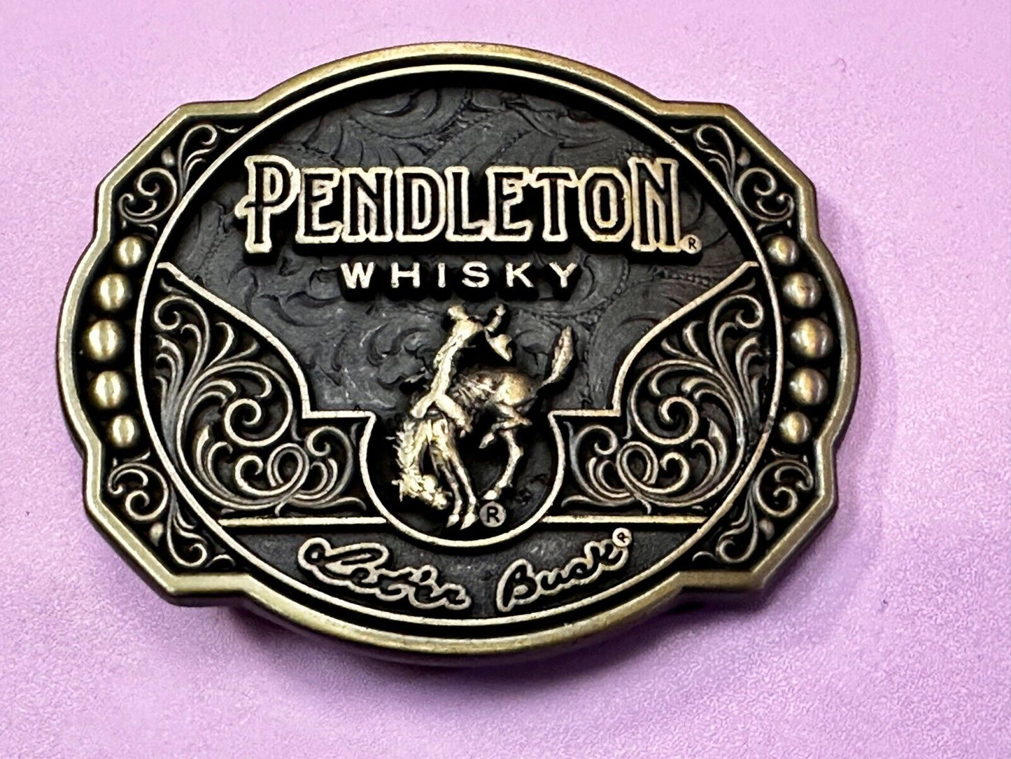 2024 Pendleton Whiskey Let'er Buck Rodeo Cowboy Montana Silversmiths Belt Buckle