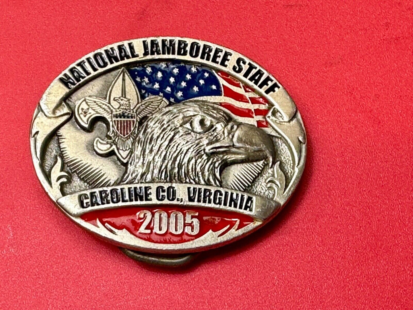 2005 BSA National Scout Jamboree STAFF Caroline County of Virginia Belt Buckle