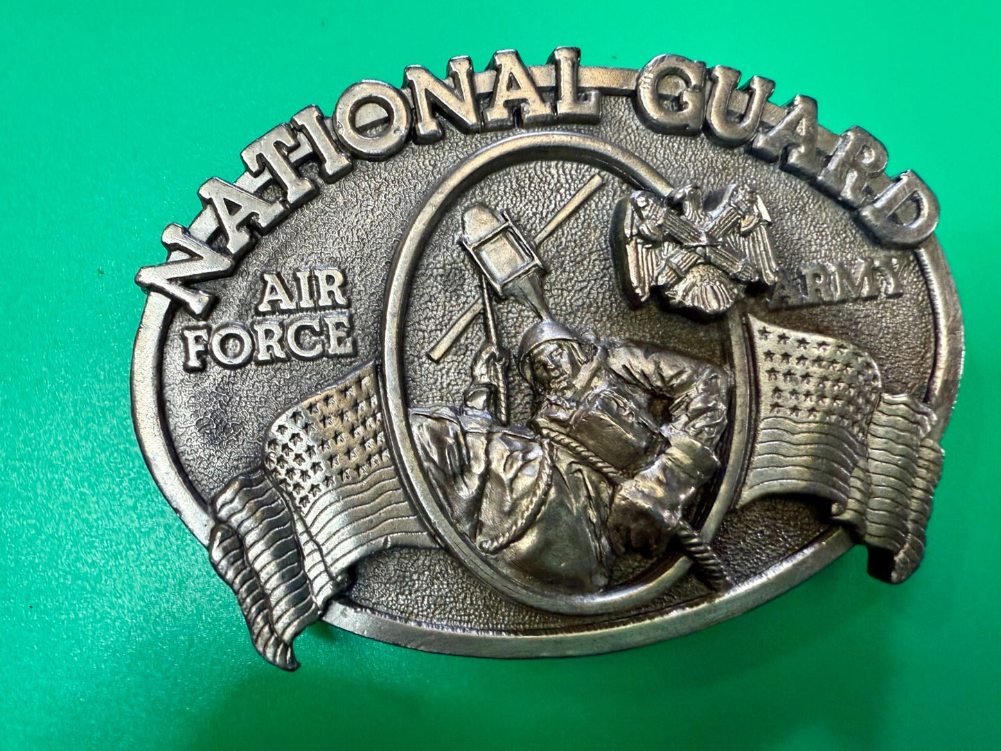 United States National Guard Air Force Army Vintage 1982 Bergamot Belt Buckle