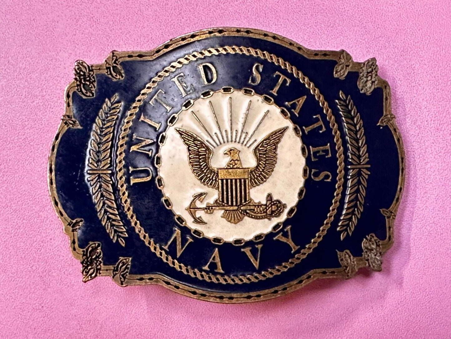 United States Navy Eagle Seal Vintage 1999 Commemorative Belt Buckle B.B. INC