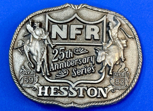 1983 HESSTON Belt Buckle NFR 25th Anniversary First Edition Limited Rodeo