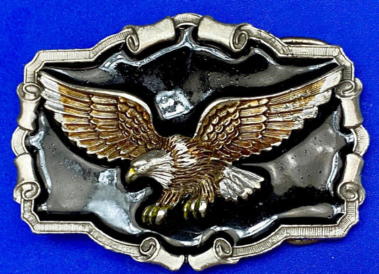 The Majestic Patriotic Eagle, Flying Hunting - Western Framed 1983 belt buckle