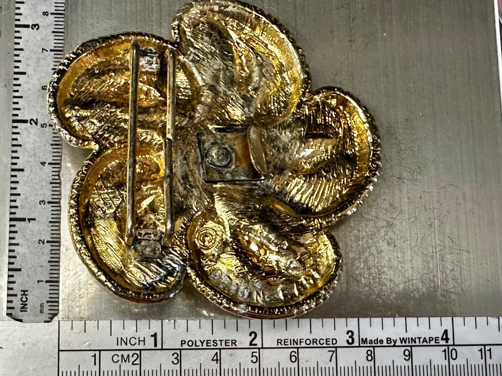 Vintage Large Gold Tone Starfish Flower Theme?  Belt Buckle by Motion East
