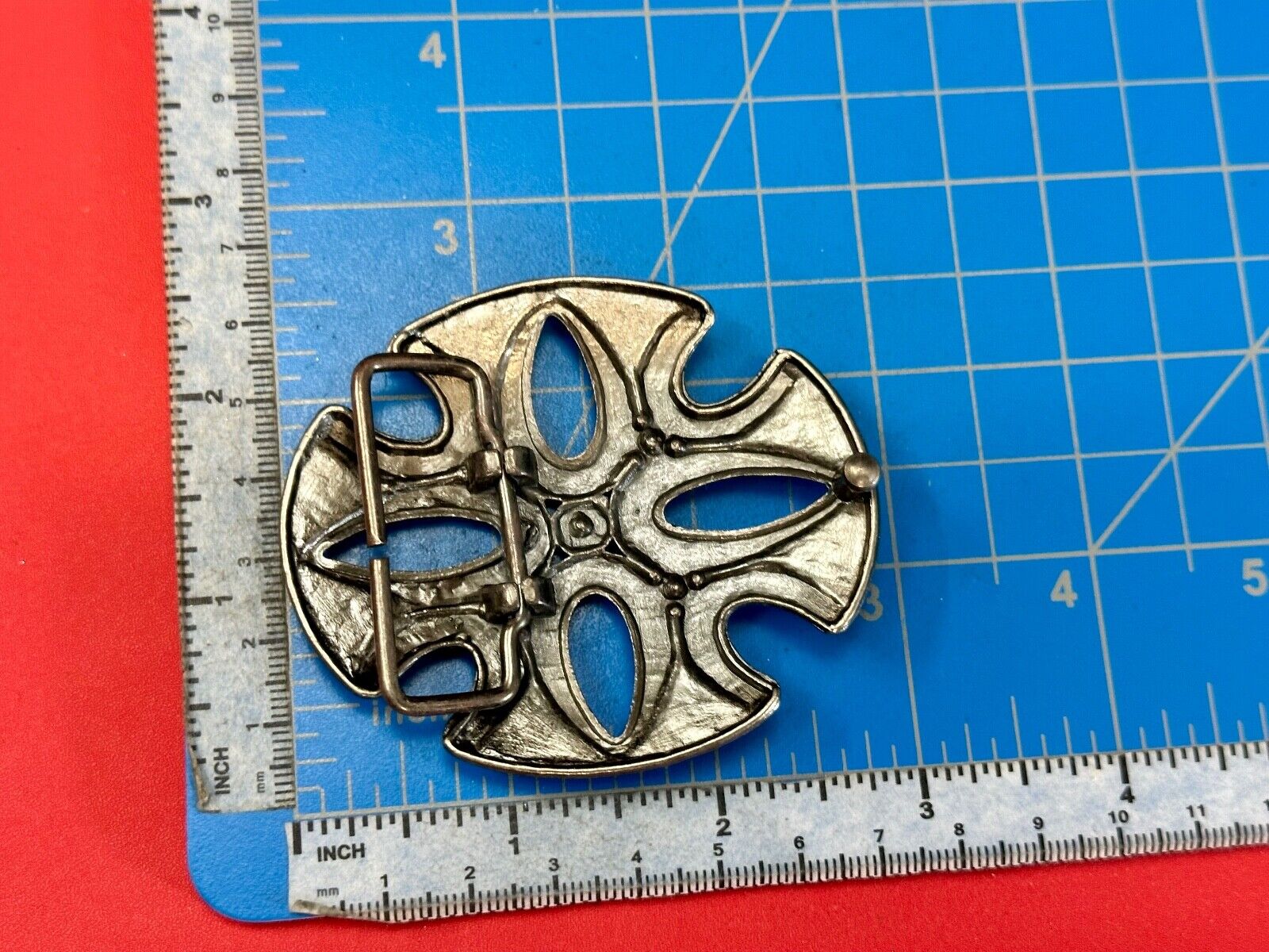 unique see through iron cross with golden brown rhinestone accents