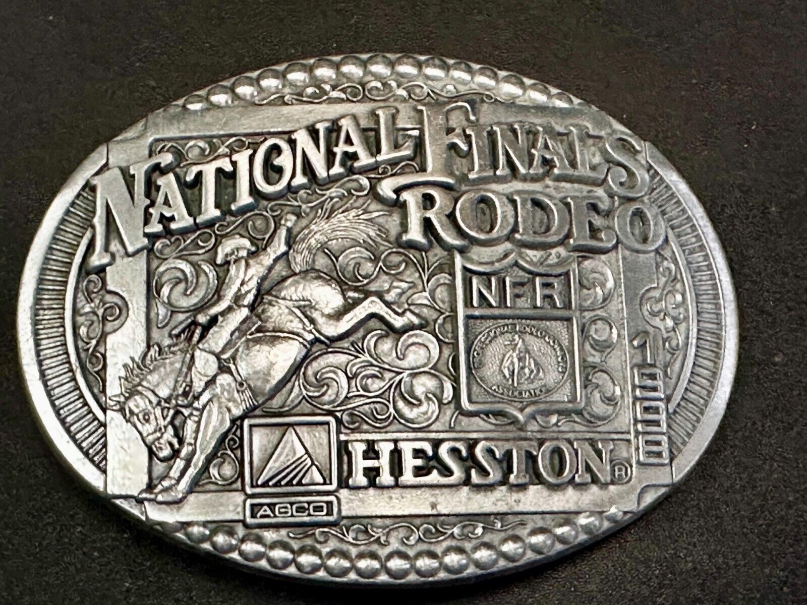 1998 ADM Hesston NFR National Finals Rodeo Cowboys Western Belt Buckle