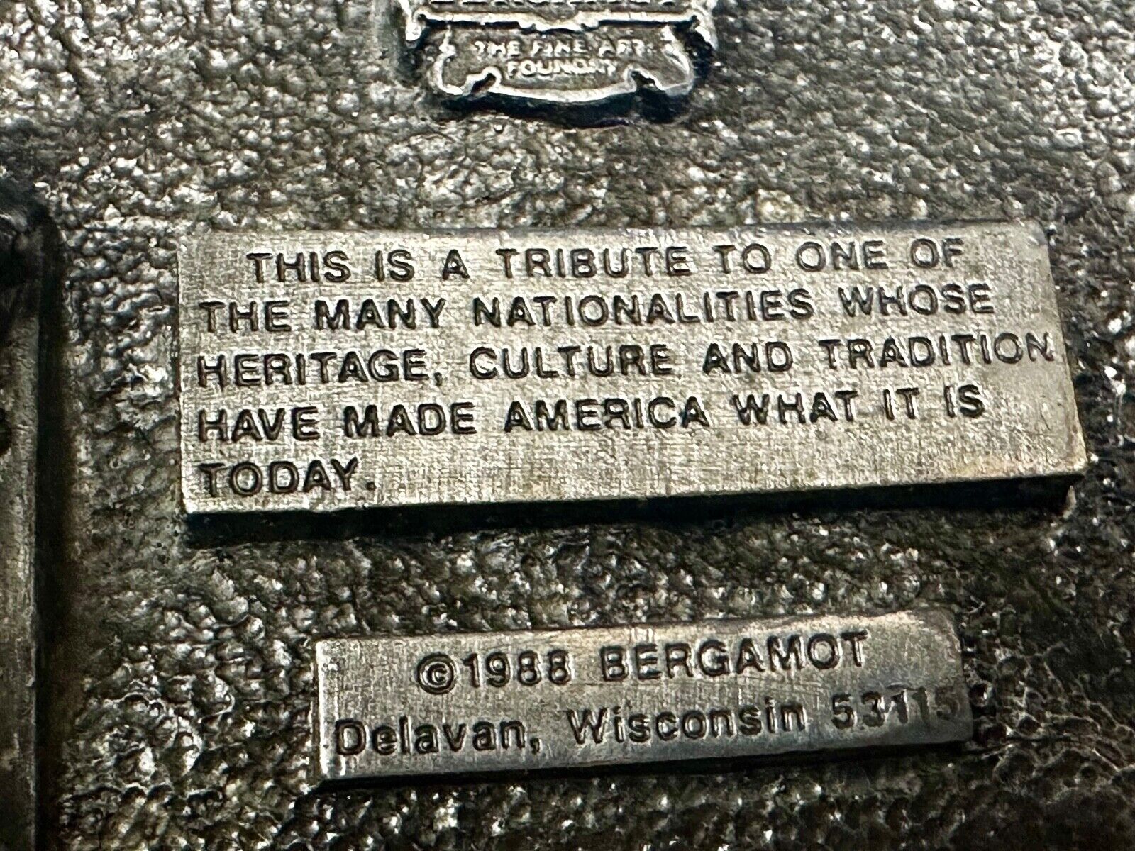 American by Birth Polish by the Grace of God Vintage 1988 Bergamot Belt Buckle