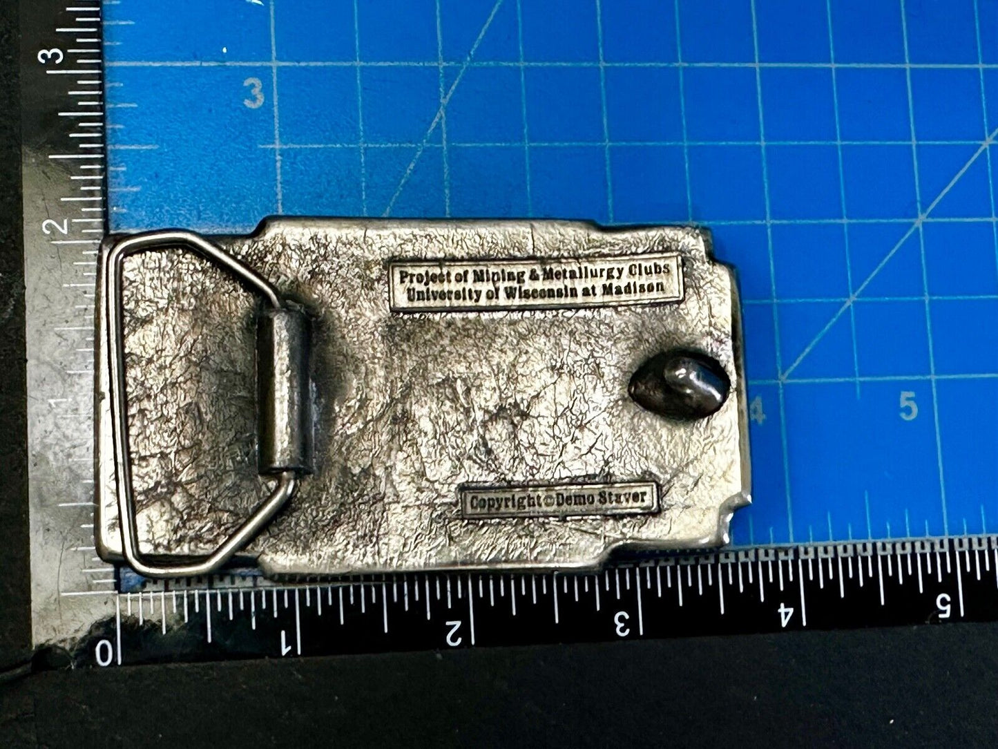 UW Badgers Belt Buckle  Mining Metallurgy Clubs University of Wisconsin Madison