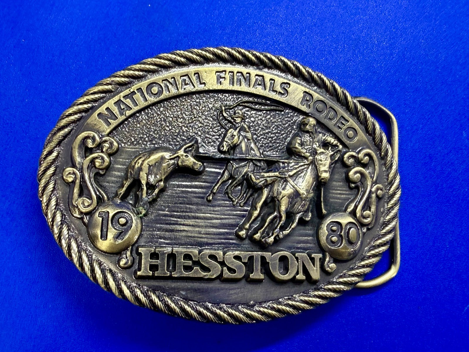 1980 Hesston NFR National Finals Rodeo Cowboys Western 6th Edition Belt Buckle