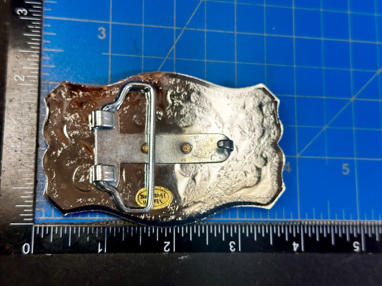Vintage Cowboy Saddle Bronc Bucking Horse Two tone Belt Buckle