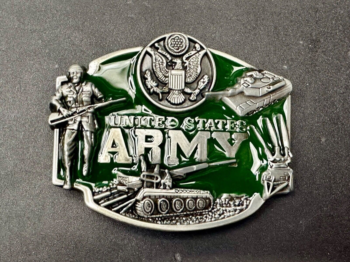 United States Army Military Patriotic Soldier Tank Belt Buckle