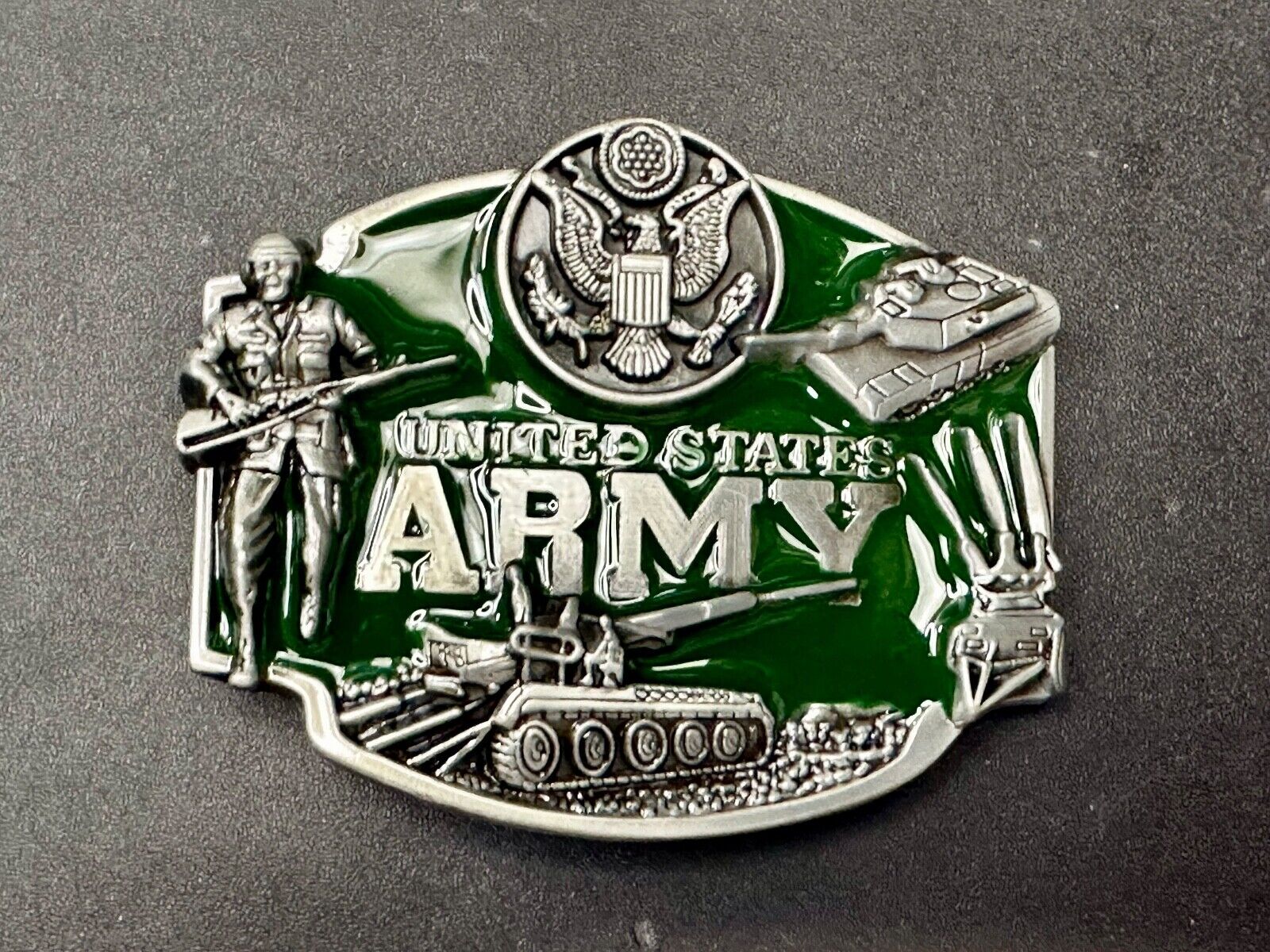 United States Army Military Patriotic Soldier Tank Belt Buckle
