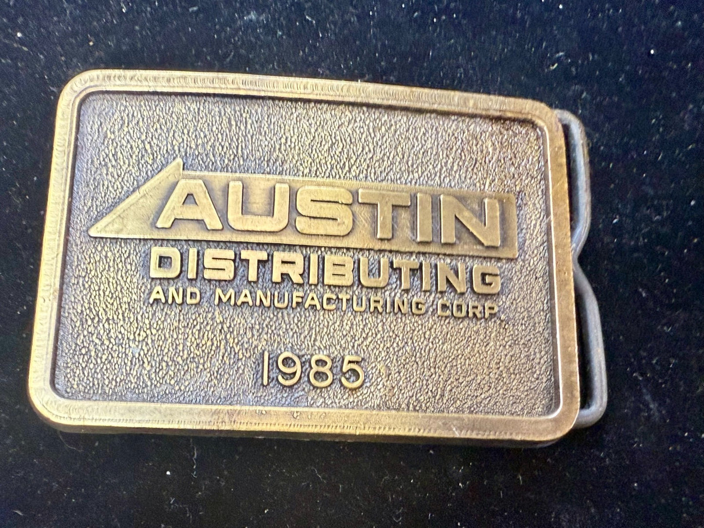 Austin Texas Distributing and Manufacturing Corp 1985 NOS RJ Belt Buckle