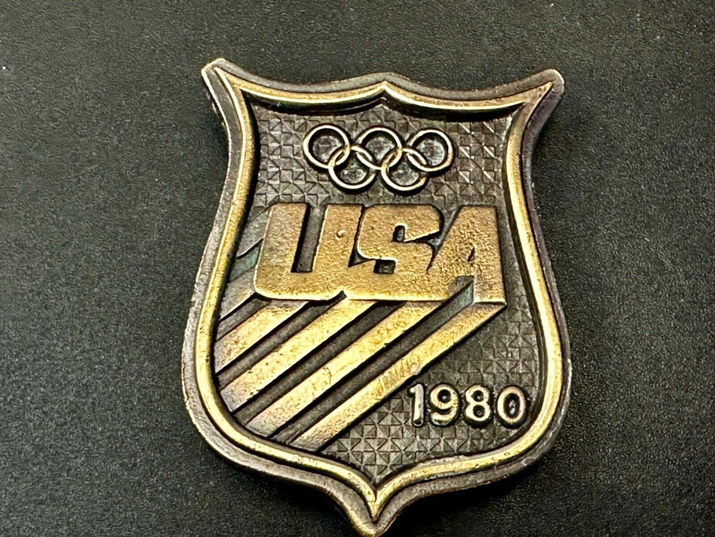 1980 USA Olympic Committee Bergamot Brass Works Vintage Belt Buckle Paul Rollins