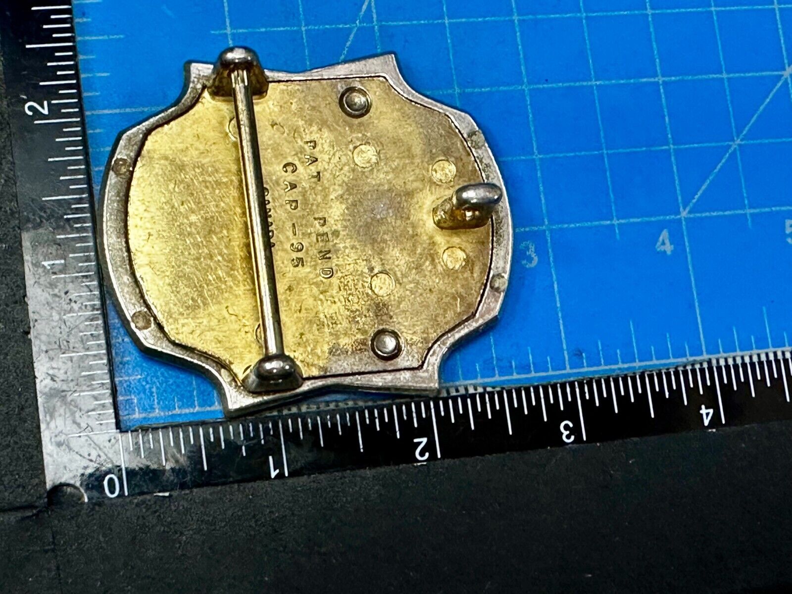Unknown to me!  Vintage Metal Belt Buckle Pat.Pend Cap-95 Canada