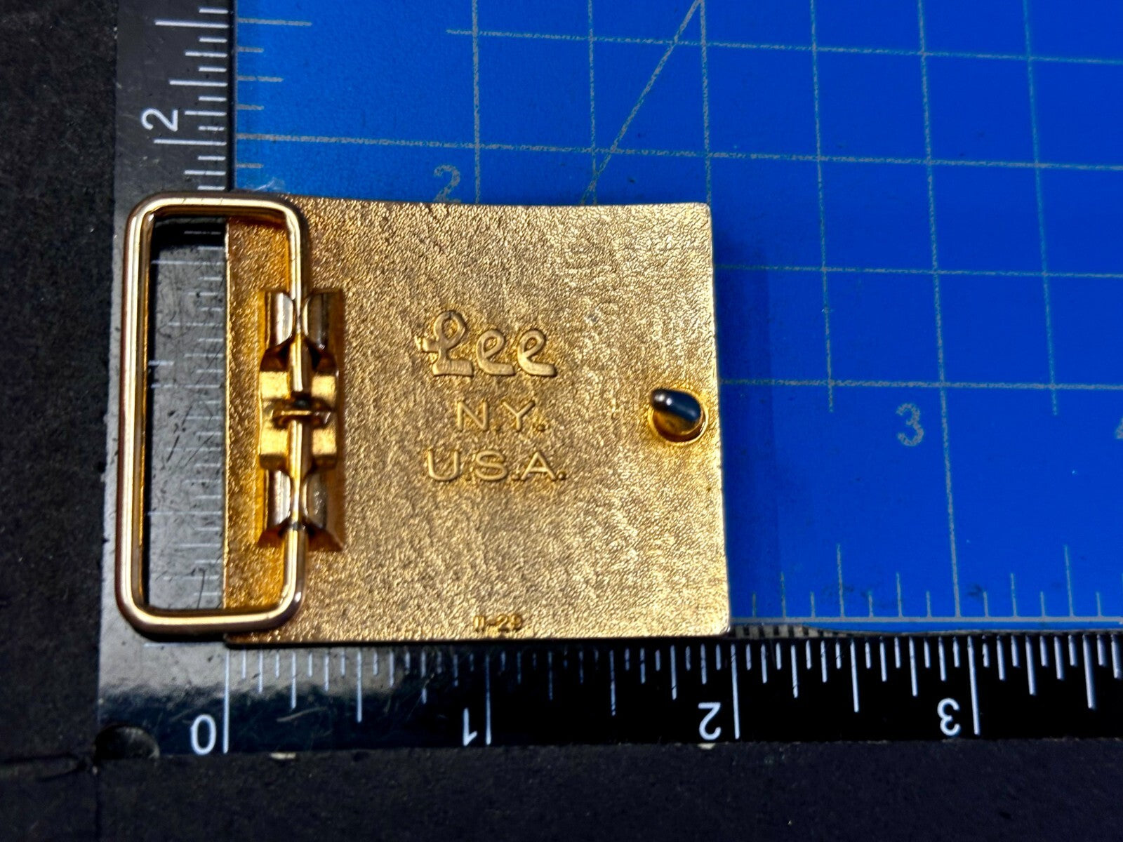 Vintage Initial Letter S Two Tone Monogram Metal Lee NY USA Belt Buckle