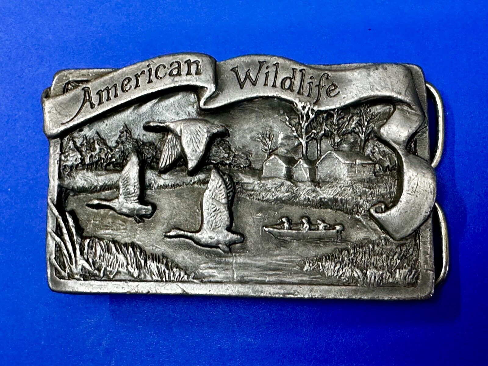 American Wildlife Birds Ducks Hunting Commemorative Vintage 1987 Belt Buckle