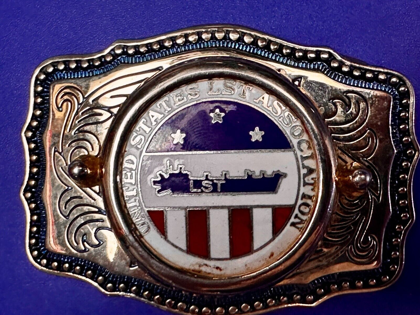 United States LST Association Insert for Coin or Stone Centerpiece Belt Buckle