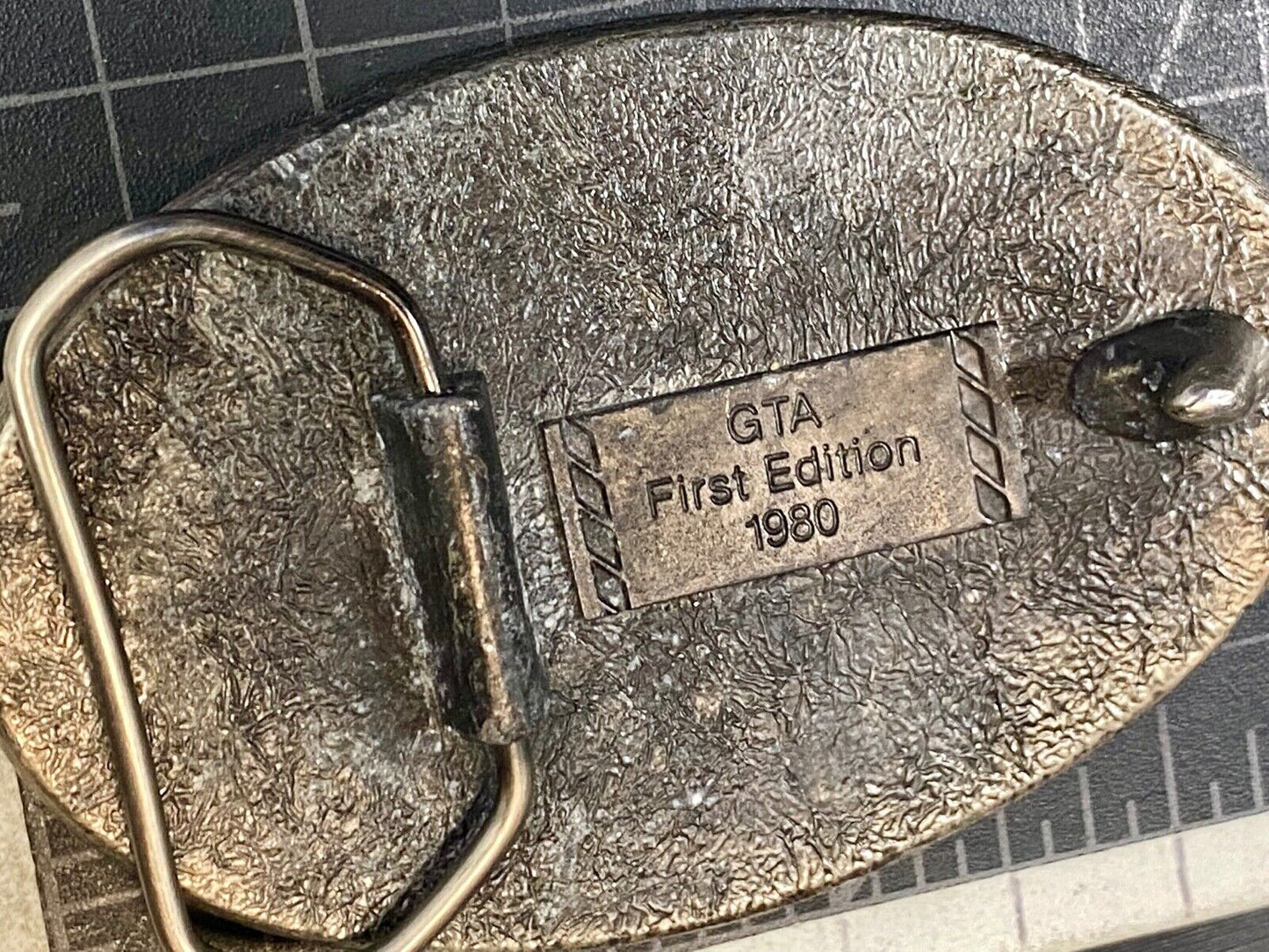 Vintage 1980 First edition GTA Farming Agriculture seeds wheat soy belt buckle 