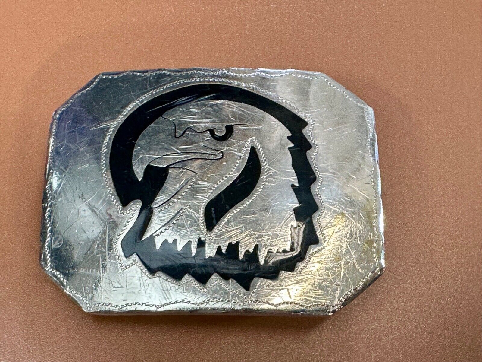 Bald EAGLE Vintage Inlaid Enameled Artisan? Beautiful Craftsmanship belt buckle