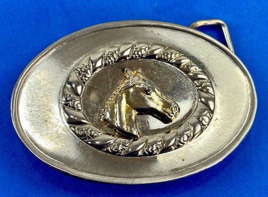 Unique and different  horse bust head western cowboy Oval Shape  belt buckle 