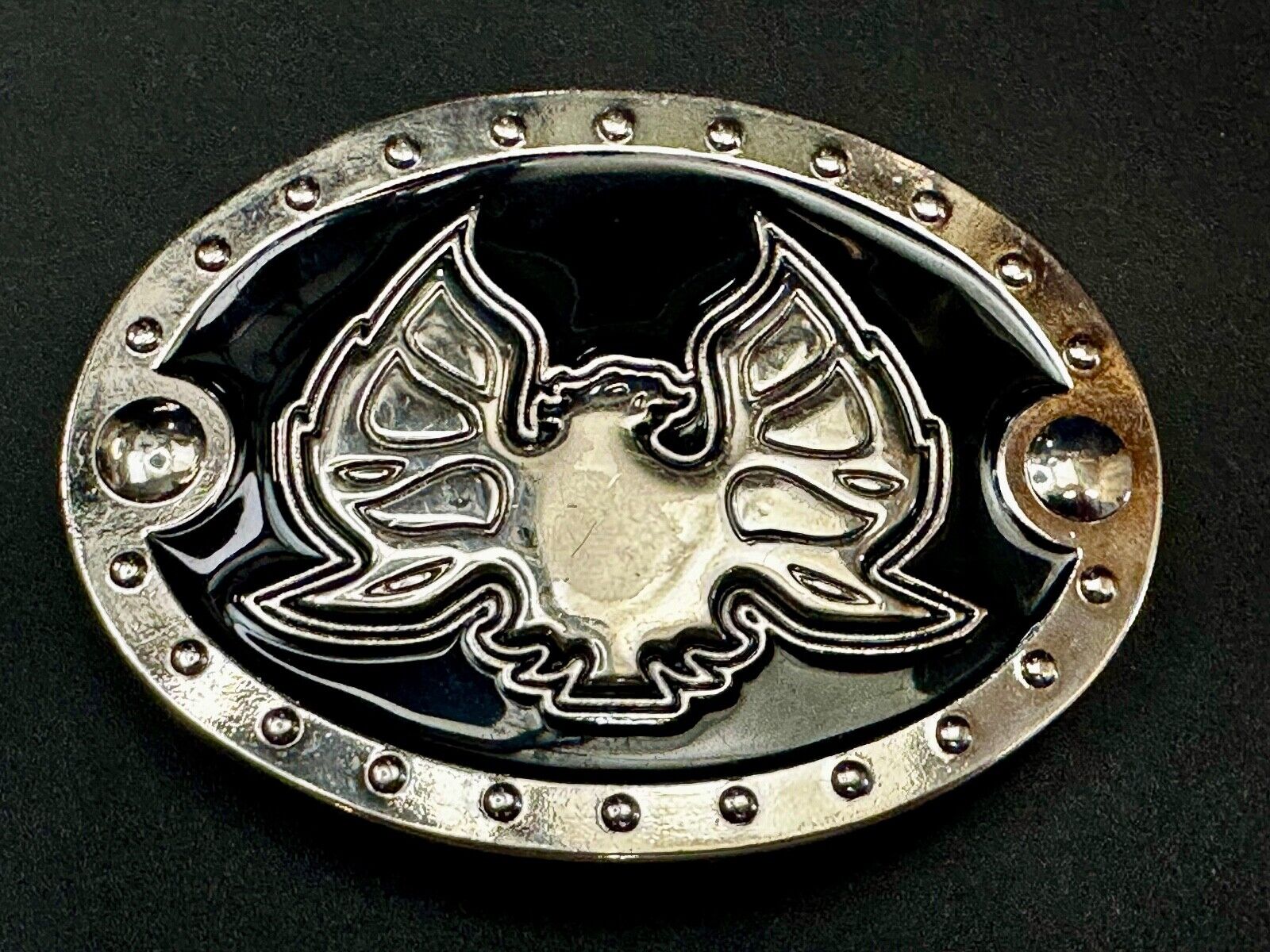 American Pride Flying  Patriotic Bald Eagle Black & Silver Color Belt Buckle