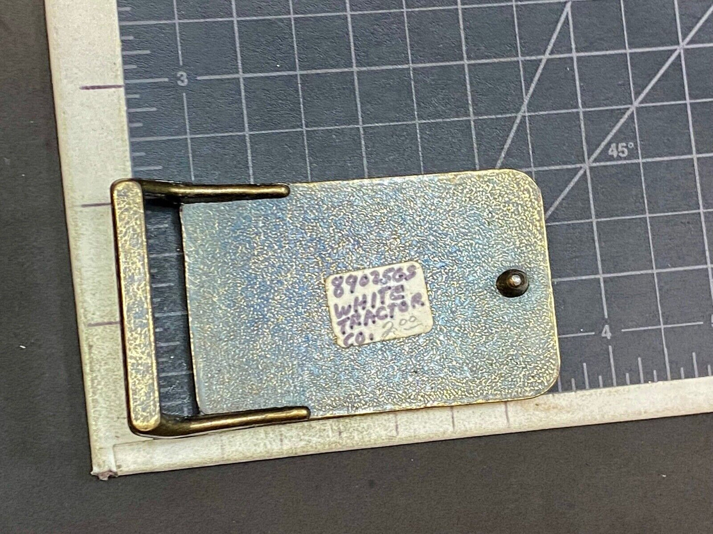 Um Genuine Parts Company Logo On Vintage Leather Belt Buckle 