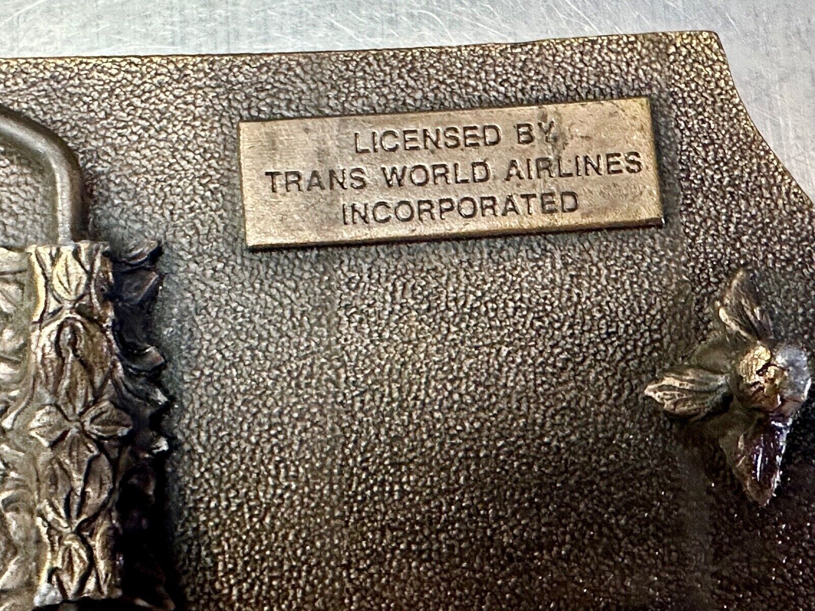 TWA Indian Head logo Transcontinental & western Airlines Air Inc belt buckle