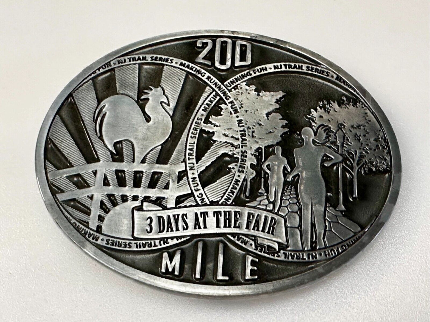 200 Mile at the Fair Fun Run New Jersey NJ Commemorative Dynabuckle Belt Buckle