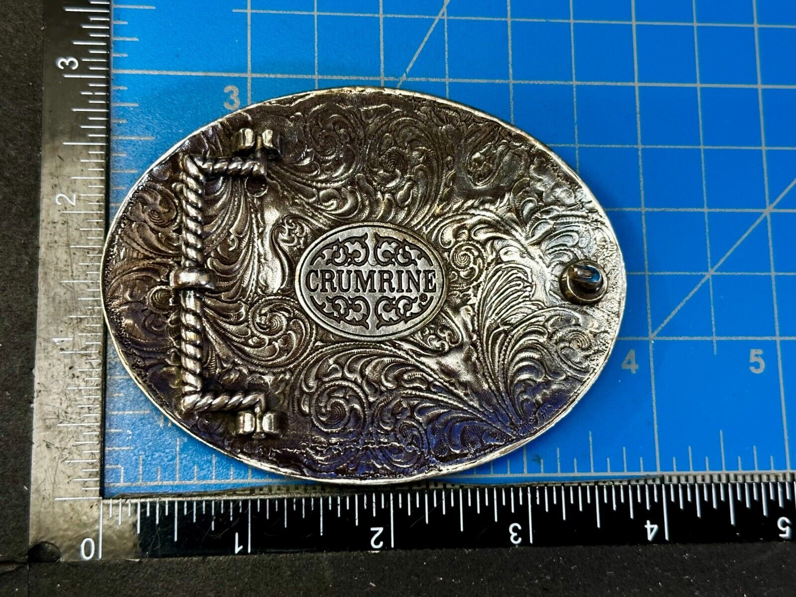 Abstract Rodeo Bull Cow Steer Ornate Two Tone Western Belt Buckle by Crumrine