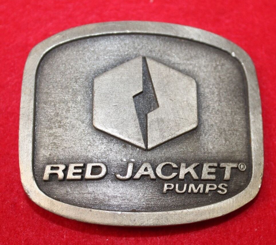 Vintage Distressed Red Jacket Pumps Belt Buckle 