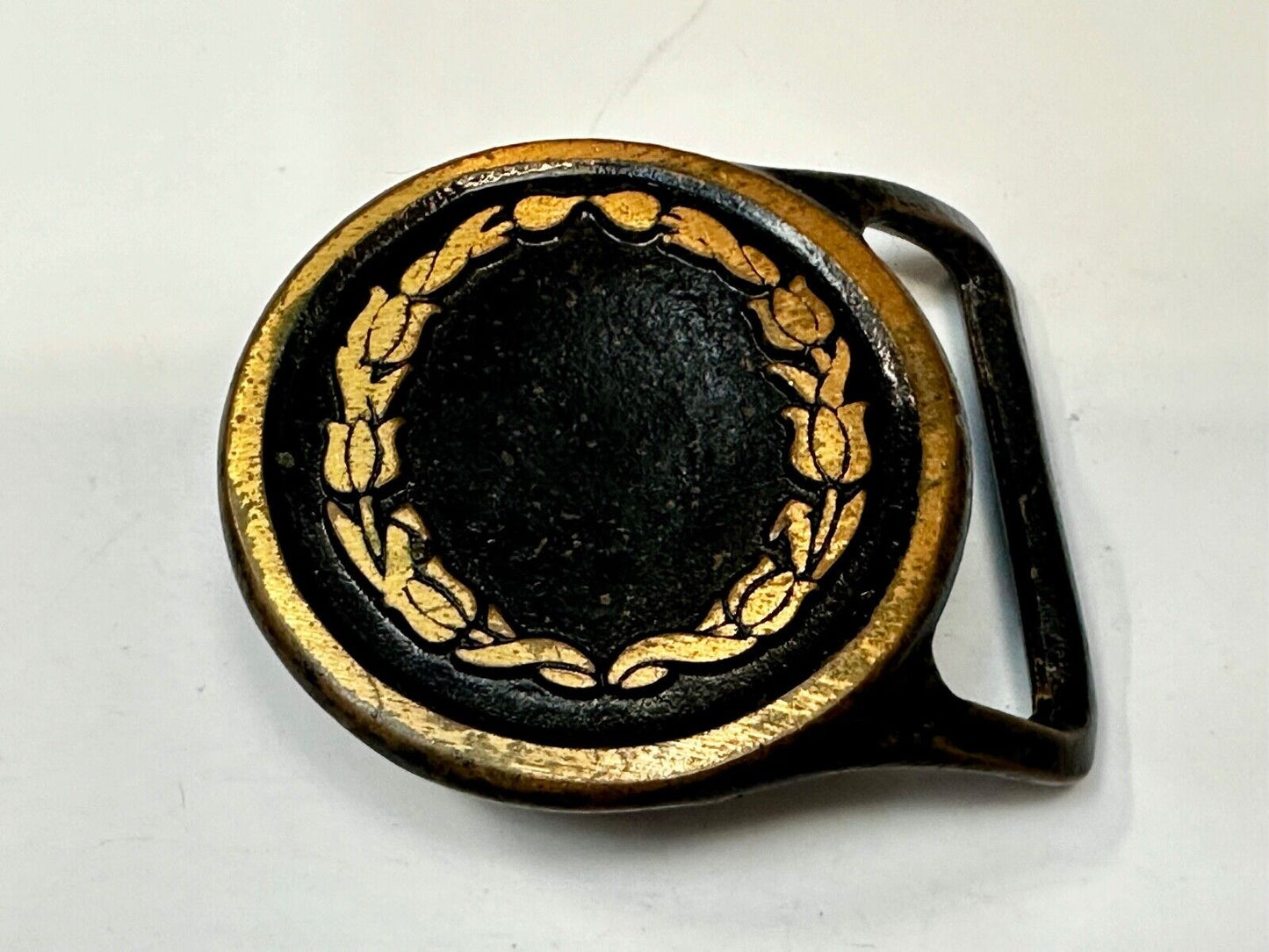 Valleau Studio Olive Branch Floral Theme  Saugatuck Michigan brass belt buckle
