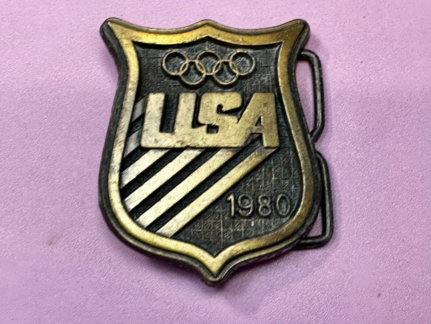 1980 USA Olympic Committee Vintage Paul Rollins Belt Buckle by RJ