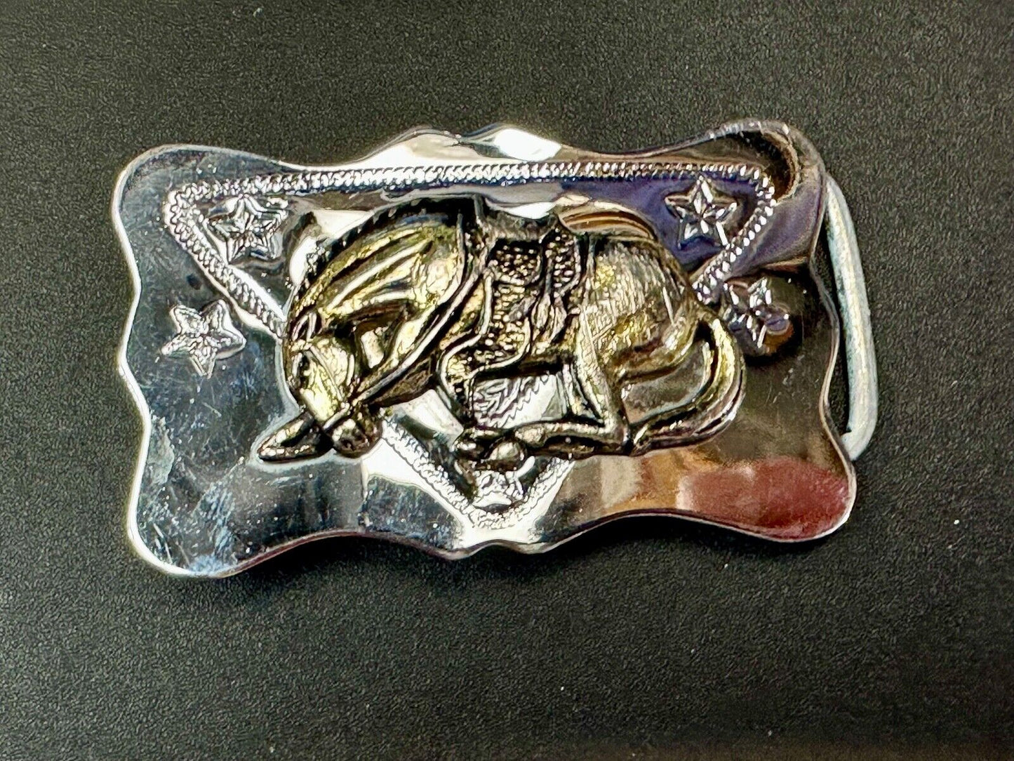 Vintage Horse Lovers Saddle Bronc Cowboys Western belt buckle