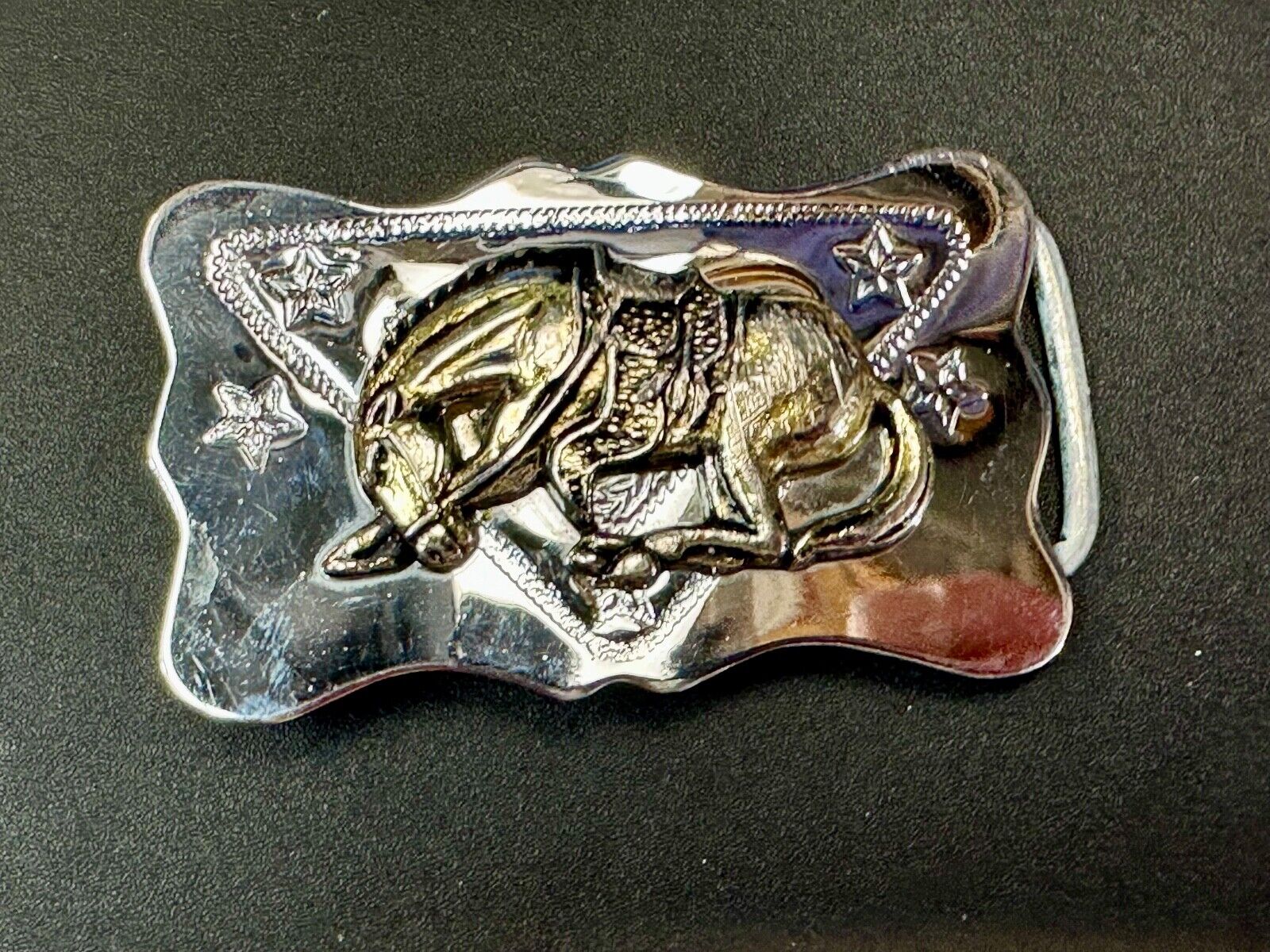 Vintage Horse Lovers Saddle Bronc Cowboys Western belt buckle