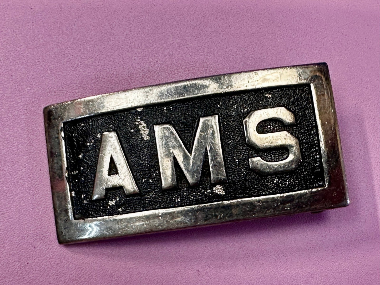 AMS Advanced Math & Science High School Initials Letters Belt Buckle